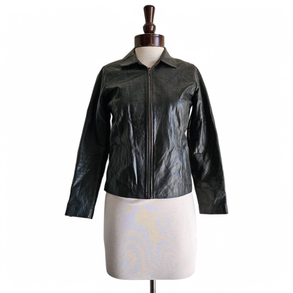 Azteca Vintage Black Genuine Leather Jacket - Size M - Made in Argentina - Picture 3 of 9